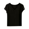 Damen Weste Lässig Locker Kurzarm Sommer V-Ausschnitt Basis Kurzarm T-Shirt Dünne Außenschicht Inneres Oberteil