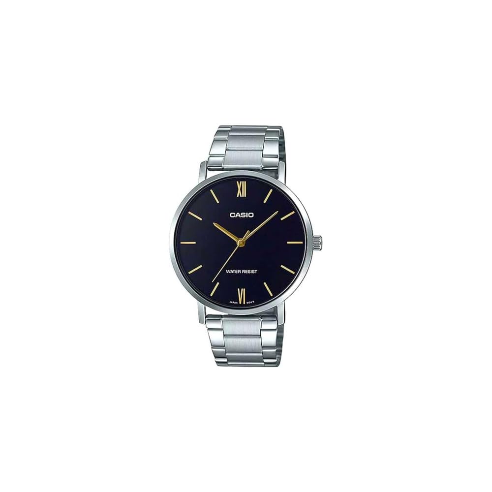 Casio MTP-VT01D-1B Men s Analog Watch Stainless Steel Band Black Dial
