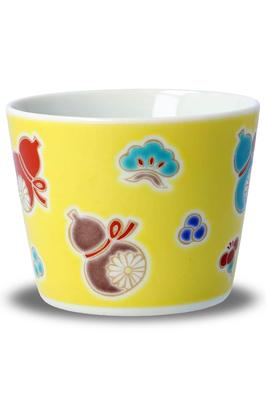 Waza No Kura Stylish Kutani Ware Soba Choko (Soba Cup) with Six Gourds (Mubyō) Design, Ceramic, Brand Name, Japanese Tableware, Made In Japan