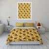 Cute Cartoon Bees with Flowers Bedding Duvet Cover Set  (1*Duvet Cover 2*Pillowcases, without duvet insert)