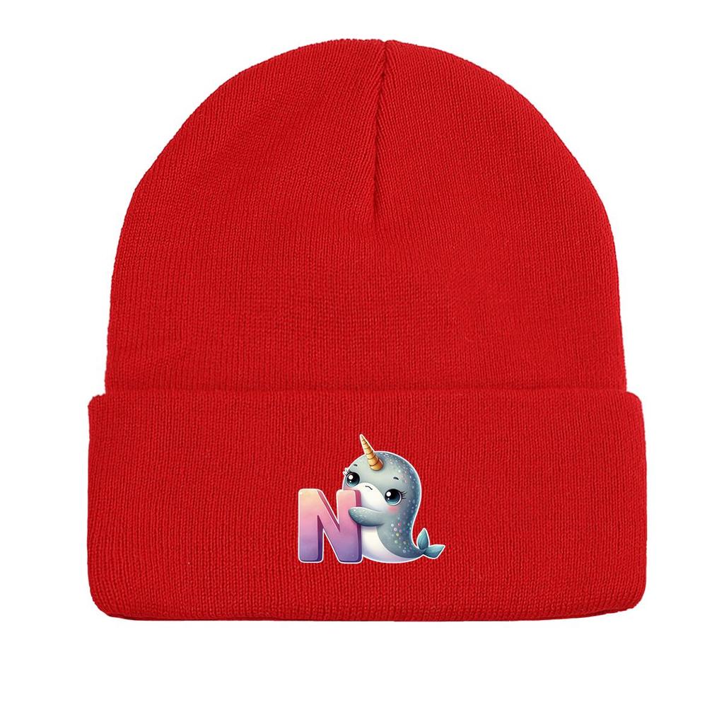 1pc, Alphabet A To Z and Animals Print Knitted Cap Beanie, 260 Knit Hats To Choose, for Men And Women