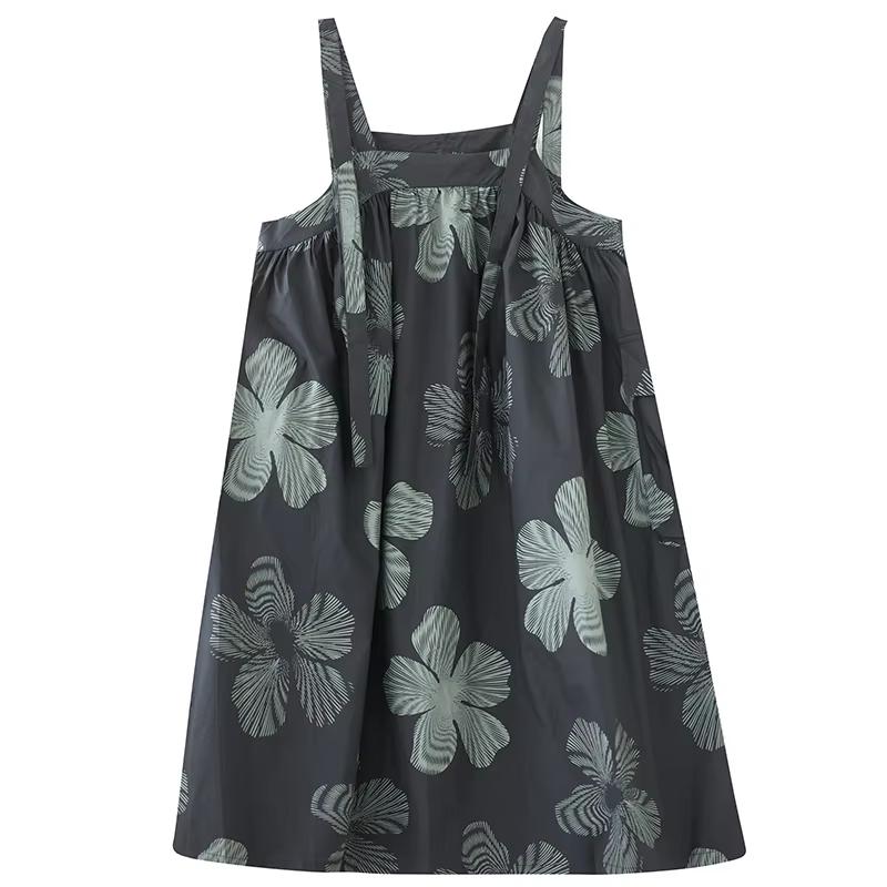 

Xitao Платье А-силуэта с принтом на бретелях и цветочным узором GMM1327 One Size чёрный