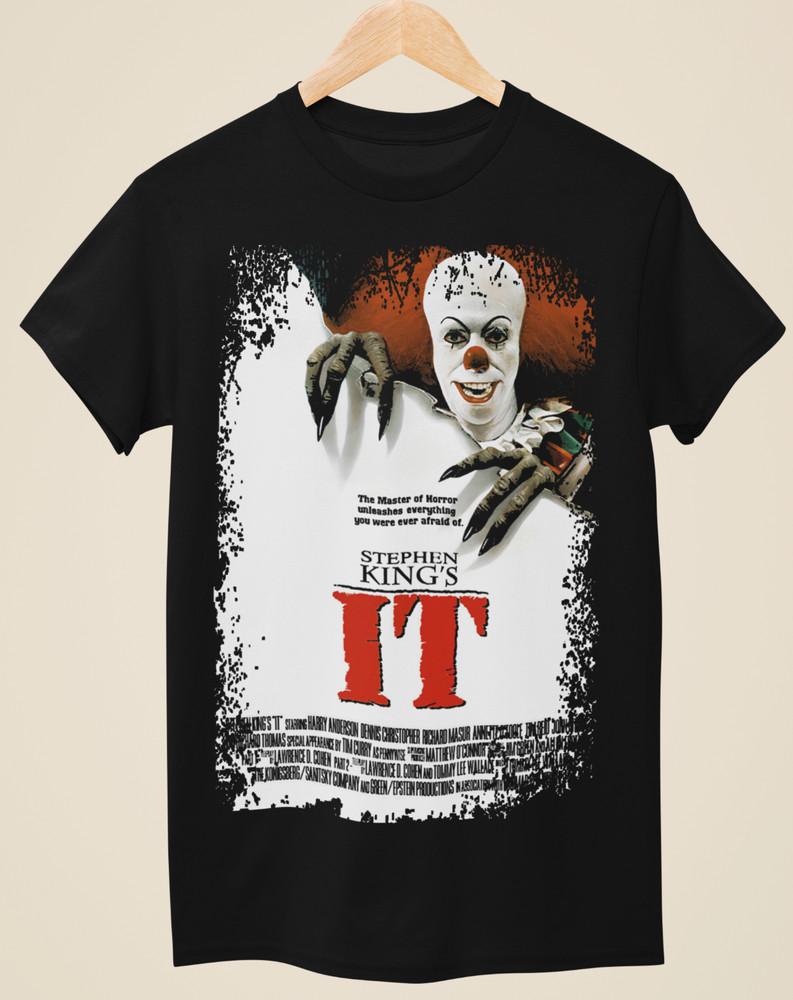 IT - Унисекс черная футболка, вдохновленная киноплакатом XL