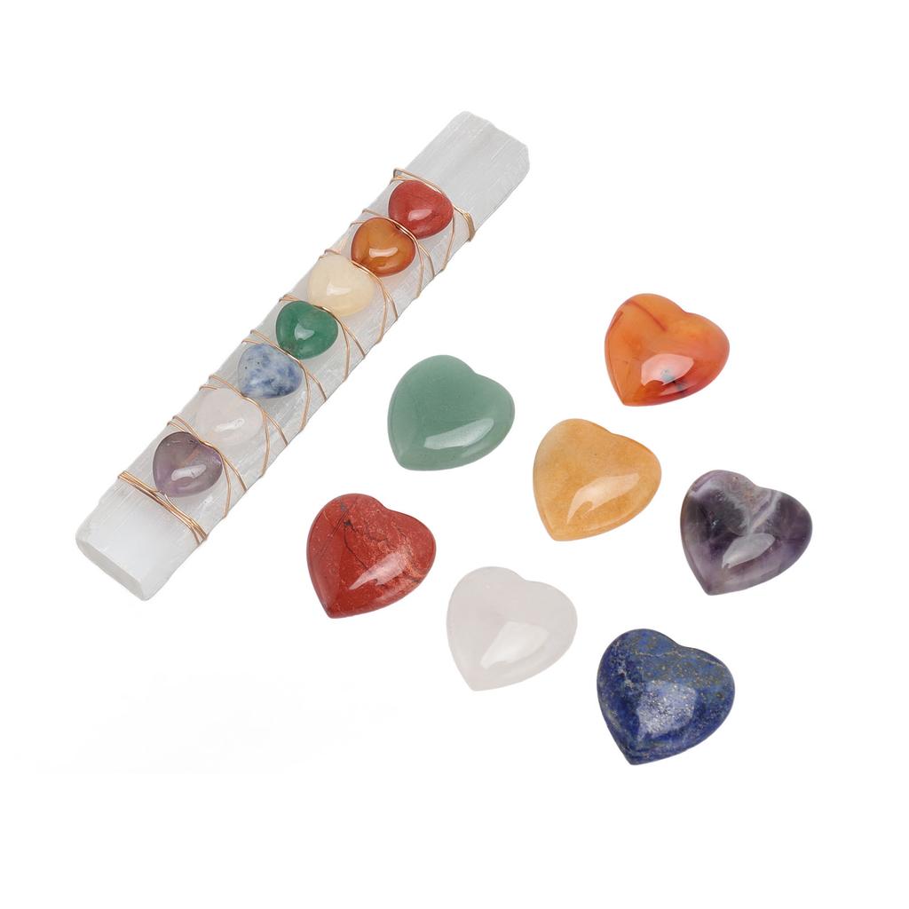 Chakra Stone Promote Positive Energy Decorative Balancing Reiki Healing Stone for Meditation Yoga Heart Shaped Chakra