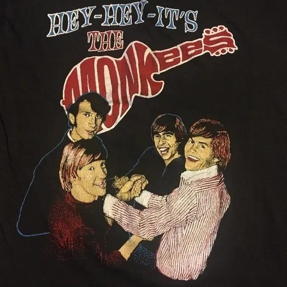 Vintage 1986 The Monkees Music Band Black Cotton S To 5XL Shirt TU472 Unisex T-Shirt