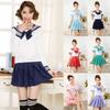 Elegant 3pcs Sailor Uniform Cosplay Costume Featuring Soft Polyester Fabric Design