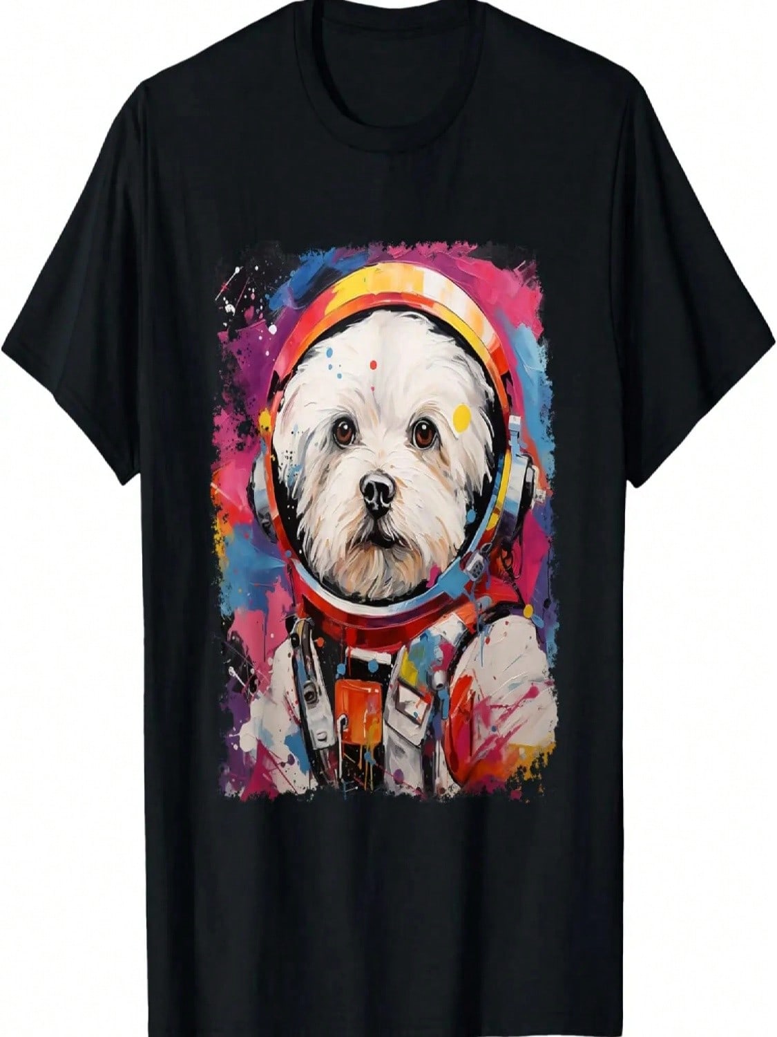 Space Maltese Dog T-Shirt S разноцветный
