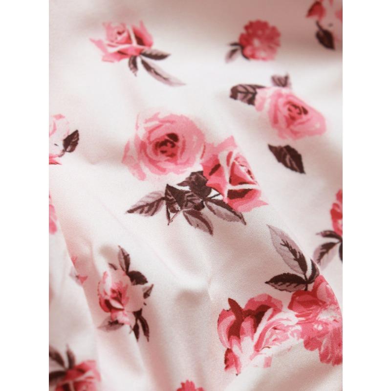 Haut Court Imprimé, Haut Plissé en Mousseline de Soie à Col Carré pour Femme Hot Girl