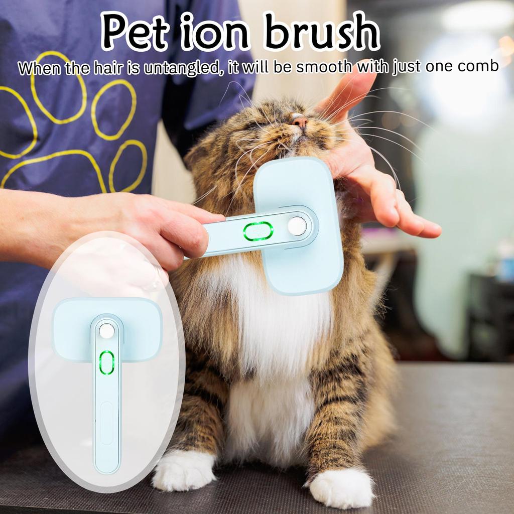 Tier-Ionenbürste, Tierhaarbürste mit Ionengenerator, Reinigt Hund und Bürste, Kämmt sanft das Haar