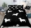 Dachshund Dog King Queen Duvet Cover Cartoon Pet Puppy Bedding Set Sausage Dog Quilt Cover Cute Animal Polyester Comforter Cover