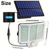 Outdoor Split Solar Lamp 210LED Wall Light with Motion Sensor 3 Modes Floodlight Remote Control for Patio Garage Wall Lamps