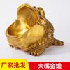 Large Brass Golden Toad Cash Register Decoration, Exquisitely Crafted Toad Figurine, Perfect for Home and Office Decoration