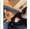 Lace T 2026: Stretchy Drop Shoulder Long Sleeve Embroidery T-Shirt for Spring/Autumn