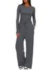 Nivea Women's Casual Long Sleeve Top and Wide Leg Pants Set in Multiple Colors