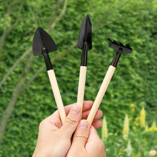 Yousheng 3Pcs/Set Small Garden Tools Mini Gardening Shovel Trowel Hand Rake Heavy Duty Coated Plant Care Tools for Succulents Bonsai Potted Plants