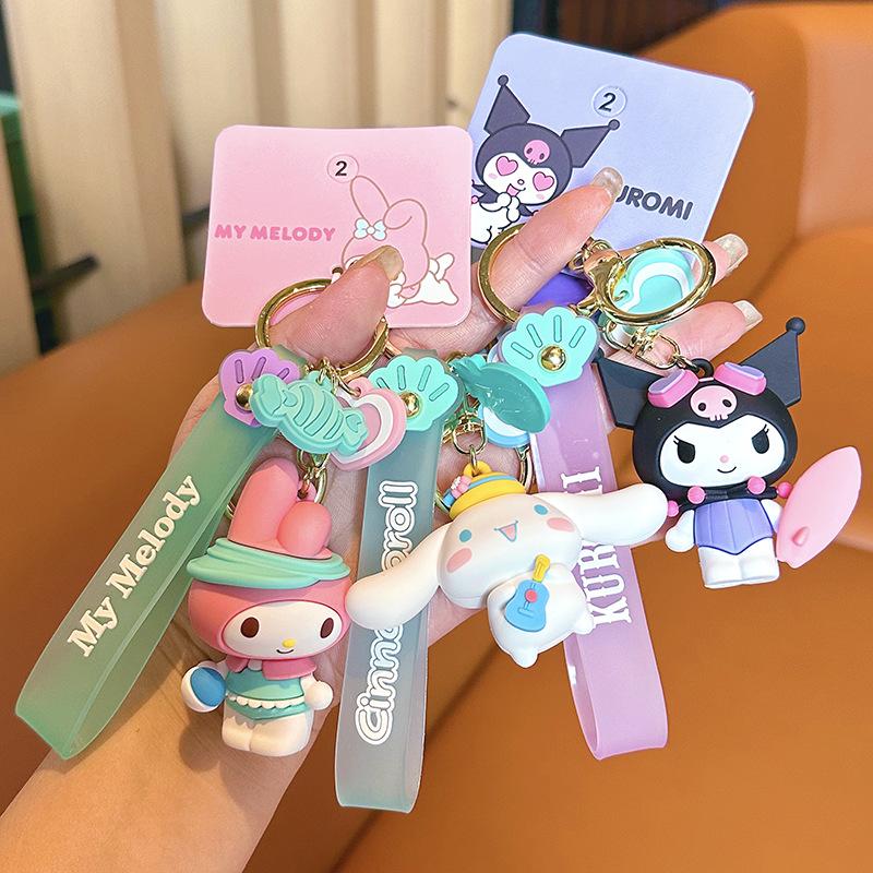 Refreshing Summer Big Eared Dog Keychain Cartoon Melody Kulomie Women'S Delicate Bag Pendant