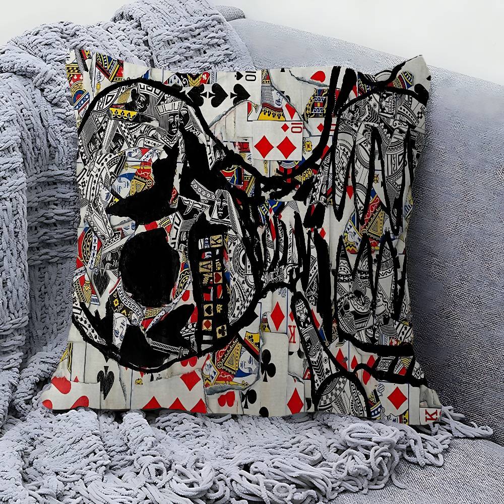 Poker Pattern Game Maple Design Cushion Cover Happy Autumn Harvest decor Holiday Decorati Pillow Cover