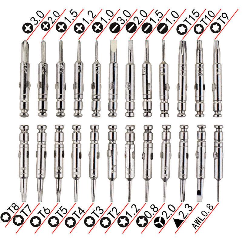 25-in-1 Portable Combination Screwdriver Set with Leather Pouch for Mobile Phone and Computer Repair