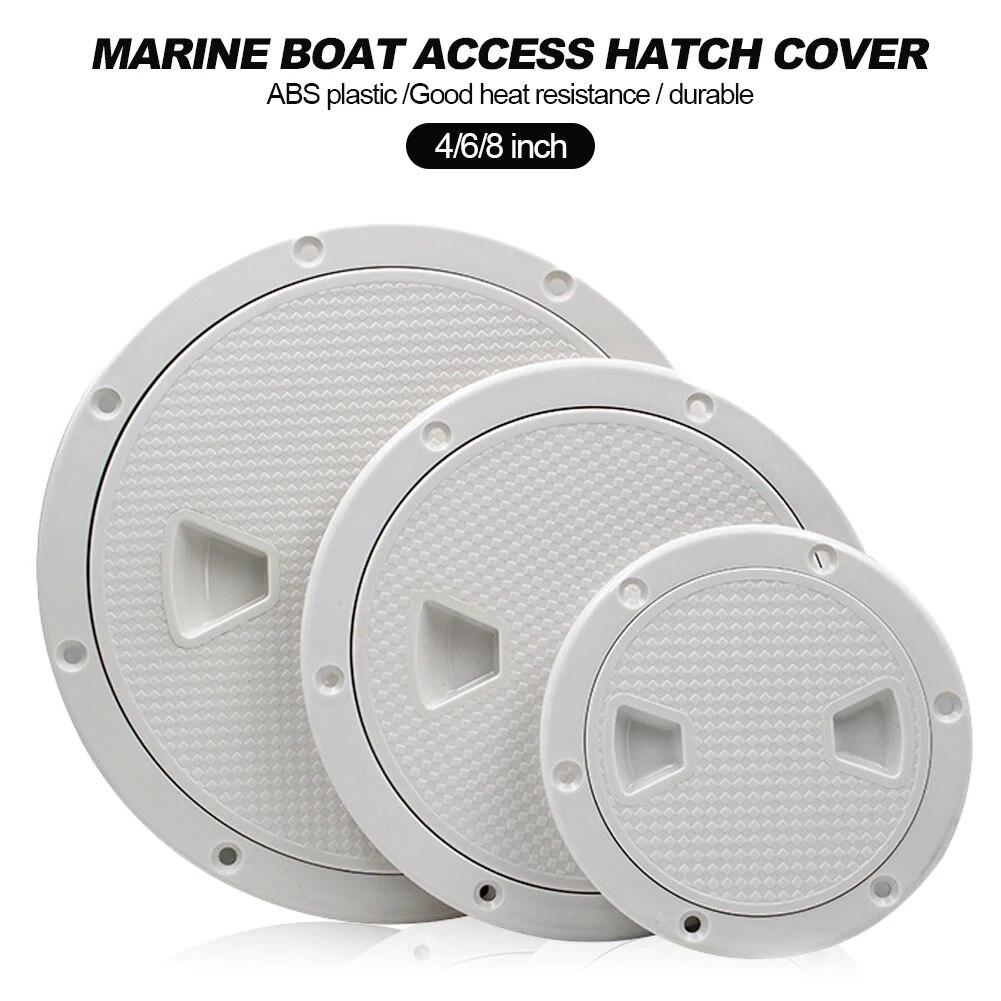 4/6/8 Inch Round Deck Inspection Access Hatch Cover Plastic White Boat Screw Out Deck Inspection Plate For Boat Yacht Marine