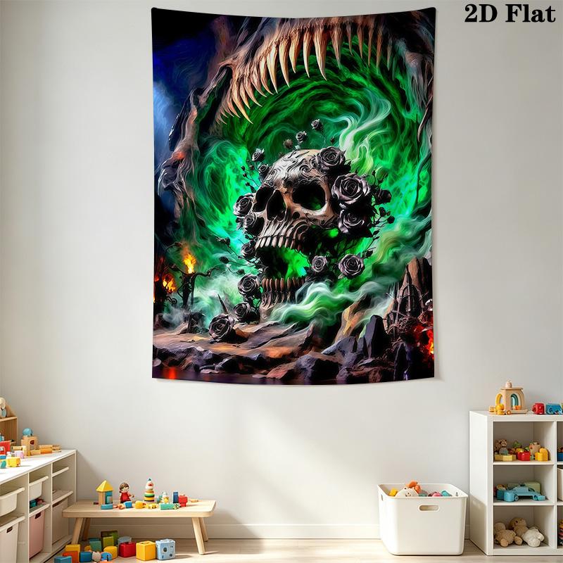 Dark Fantasy Skull Tapestry Tapestry Background Cloth Wallmounted Homestay Soft Decoration Tapestry Work Of Art Background Cloth