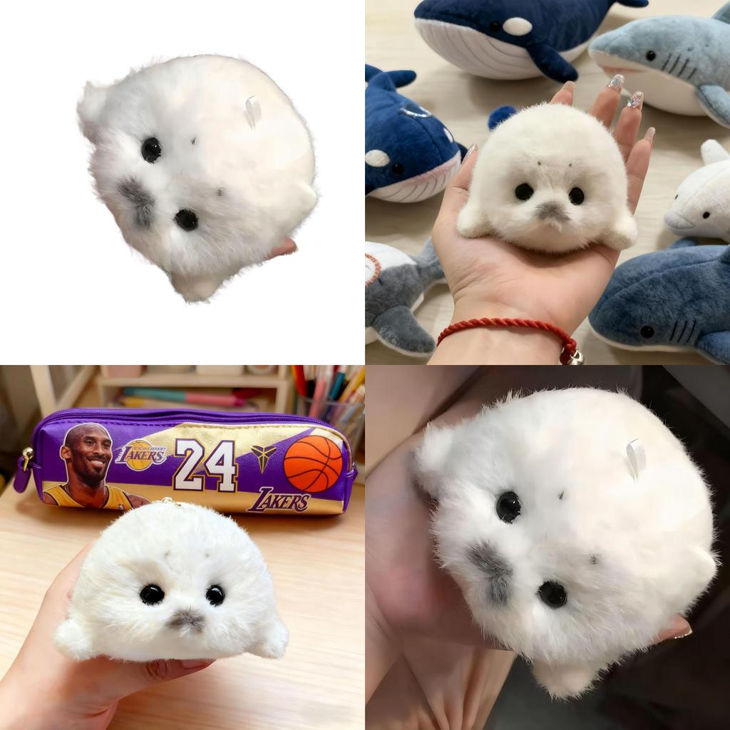 Brinquedo de Pelúcia Vida Marinha Foca Bebê Fofa Animal de Pelúcia com Chaveiro Para Crianças e Colecionadores