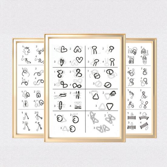 16/24Pcs/Set Metal Puzzle Ring Brain Teaser 3D Interlocking Wire Puzzle Challenging Game Kids Adults Mind Logic IQ Test Educational Unlock Interlock