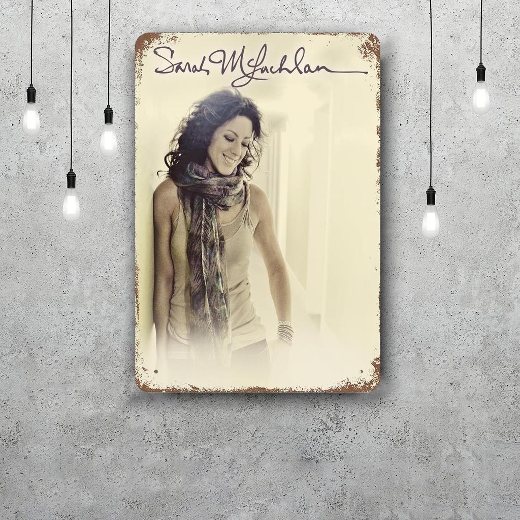 Sarah McLachlan Decor Poster Vintage Tin Sign Metal Sign Decorative Plaque for Pub Bar Man Cave Club Wall Decoration