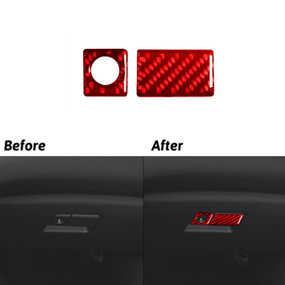 2x For Toyota Celica 2001-2005 Red Carbon Fiber Co-pilot Glove Box Handle Trim