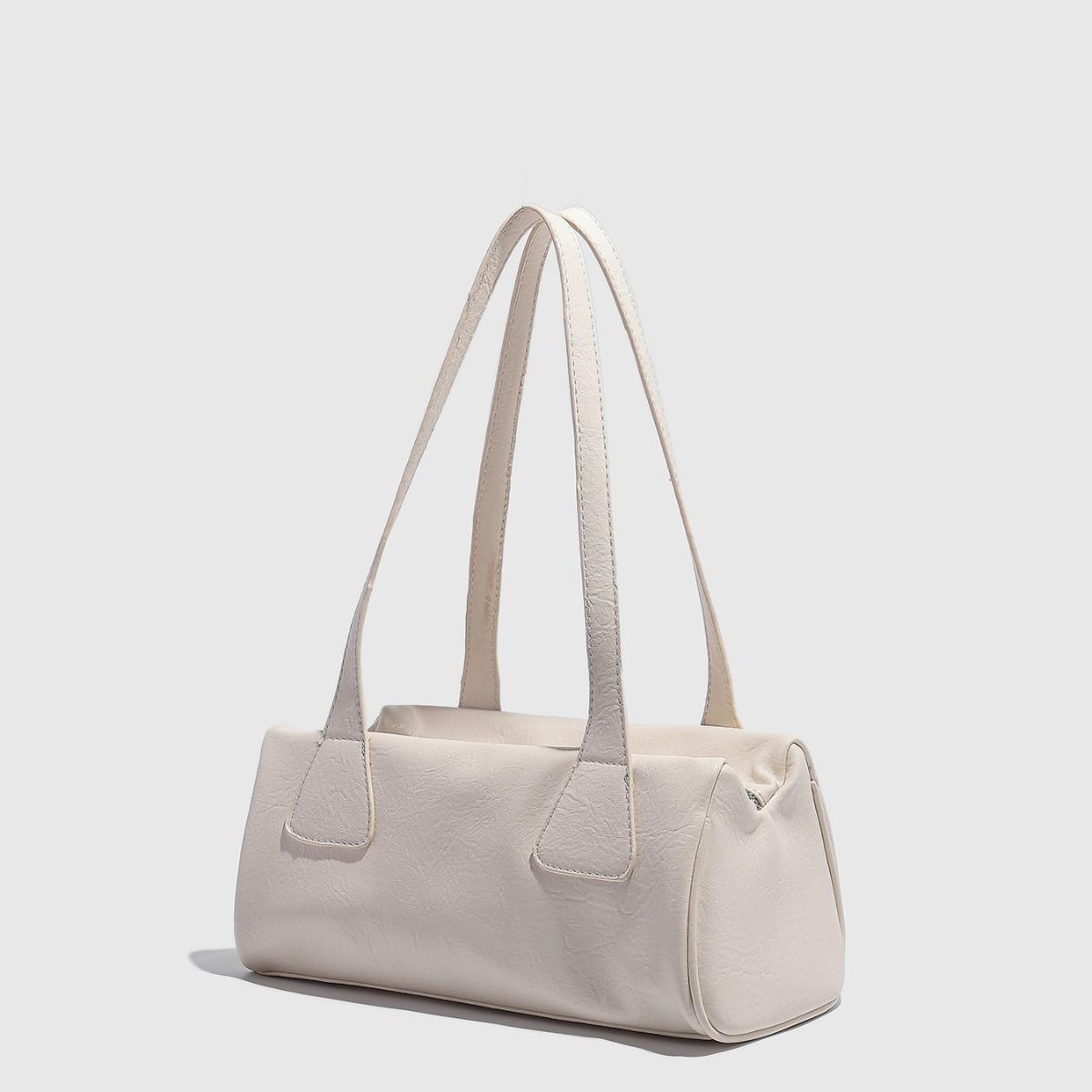 

INS Simple Style Commuter Baguette Bag 2025 New Pink French Large Capacity Shoulder Bag Retro Pillow Bag for Women белый