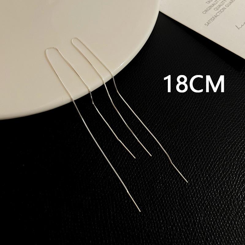 Korean Geometric Long Tassel Drop Earring For Women Box Chain Ear Line Earrings Girl Jewelry Brincos