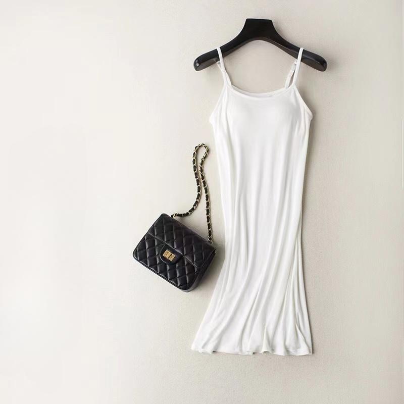 Modal Sleepwear With Chest Pad Women Nightgown Plus Size Sleeping Dress Pijamas Ladies Home Wear Sleeveless Summer