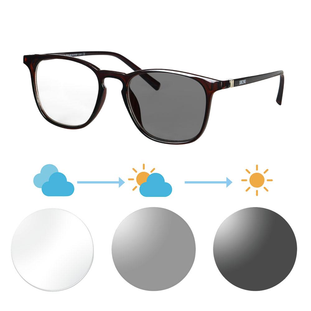 Men Glasses with Diopters Photochromic Progressive Multifocal Glasses Photochromic Near and Far Multifocal Eyeglasses