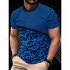 Fashionable Casual Comfortable Breathable Short Sleeved Round Neck T-shirt Summer Large Loose Creative Stripe Geometry 3D Printed Men's T-shirt