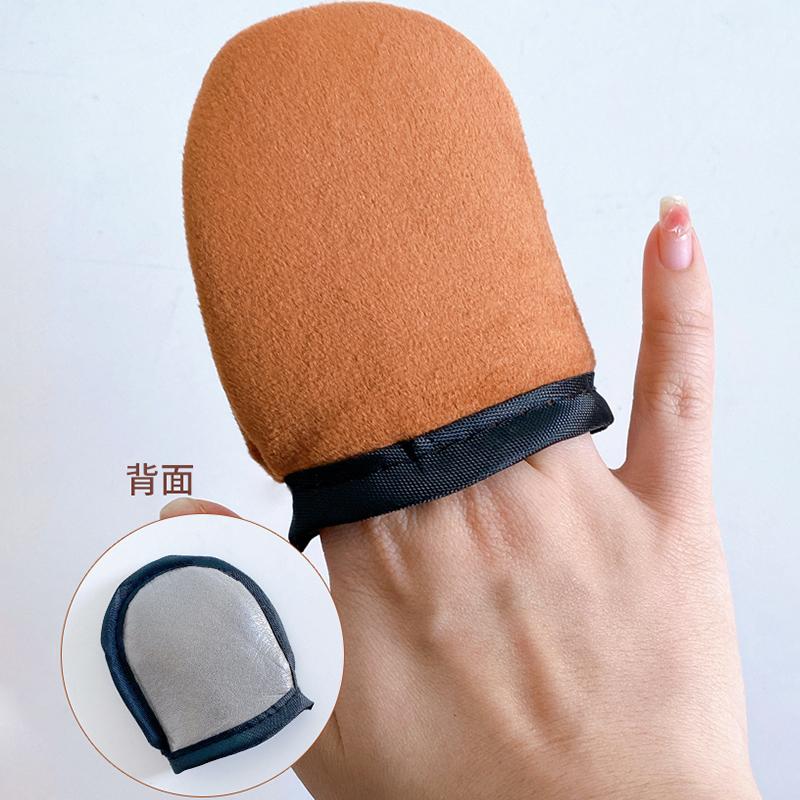 Rukavice na tělové mléko, samoopalovací rukavice, oboustranné, zabraňuje lepkavým rukou, aplikátor, rychleschnoucí flockovací rukavice, aplikátor na make-up