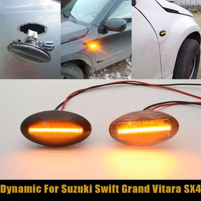 Dynamische LED Seitenmarkierungs-Blinker Leuchten Blinker Repeater Autolampe Für Suzuki Swift Jimmy Grand Vitara SX4 XL7 Alto Ignis Innenleuchten 6