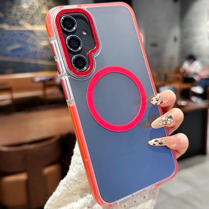 

Matte Magnetic Samsung S25 Ultra/S24 Semi-Transparent Phone Case, Compatible with A05s/A54, Cross-border A34 Samsung S25 Plus/+