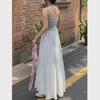2024 Women's White A-Line Skirt: Spring/Summer High-End Spliced Design
