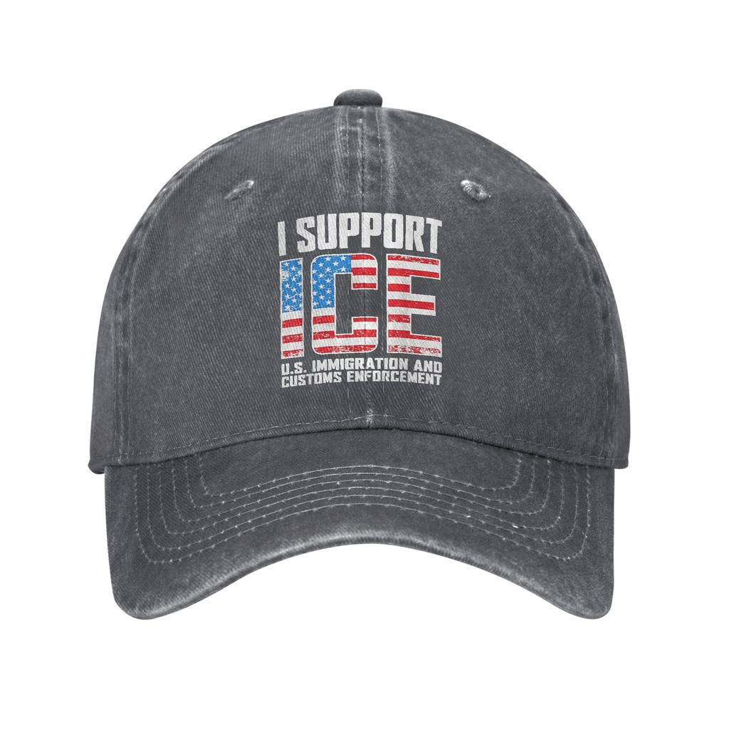 I Support ICE Us Immigration and Customs Enforcement Baseball Cap Men Design Trucker Hat Spring Running Hippie Baseball Caps