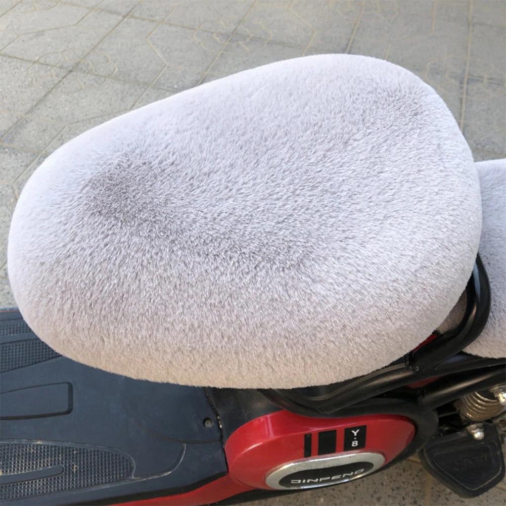 Plush Electric Bicycle Seat Cushion Cover Motorcycle Saddle Soft Seat Covers Cycling Cushion Saddle Comfortable Winter Pad