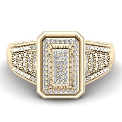 Full of Diamond Rings, Hippie Gold-plated Square Men's and Women's Ring Accessories.