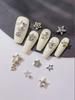 1Box(60pcs) Diamond-encrusted Five-pointed Star Alloy Nail Art Jewelry Decoration