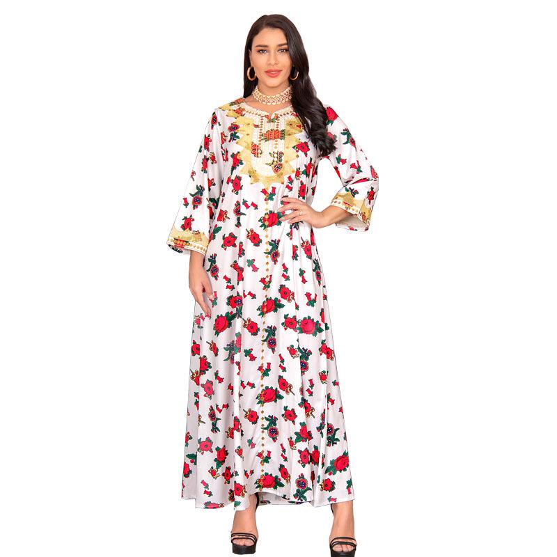 AB085 Dubai Abaya Muslimisches Kleid für Frauen aus dem Nahen Osten