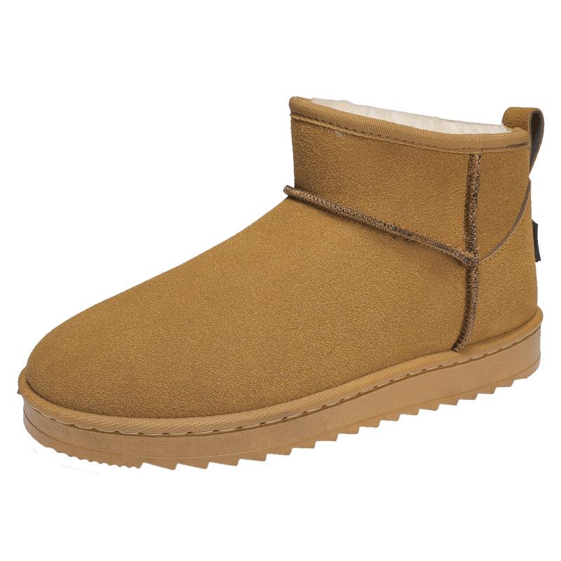 Bottes courtes en velours d'hiver, chauffer-pieds épaissis bottes de neige, chaussures courtes en coton confortables et douces