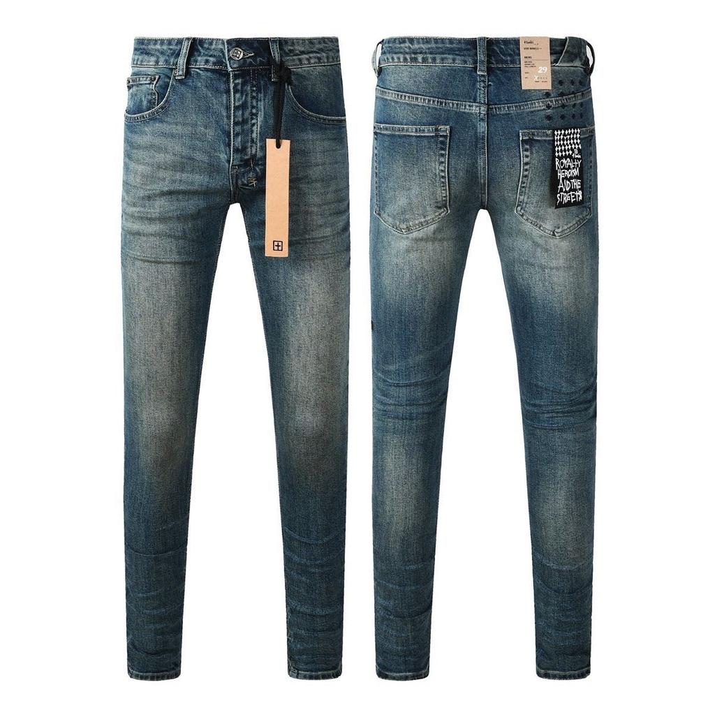 GLYDE New Y2K Jeans Fashion Trends Distressed Damaged Holes Embroidered Stretch Skinny Button Fly Ripped Jeans Pants