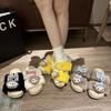 Sweet and cute Shirley Rose cotton slippers women's home winter non-slip soft-soled plush slippers flat-soled fluffy shoes