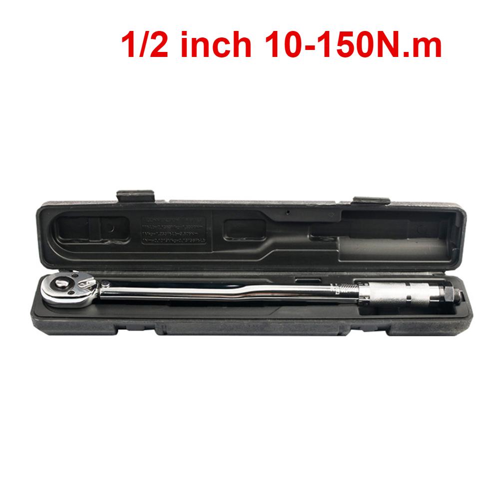 5-150N.m Torque Wrench 1/2 3/8 1/4 Inch Square Drive Precise Preset Reversible Ratchet Key Adjustable Torques Key Hand Tool
