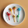 6Pcs Animal Farm Dinosaur Fruit Fork Mini Cute Cartoon Children Snack Cake Dessert Pick Toothpick Bento Lunches Party Decoration