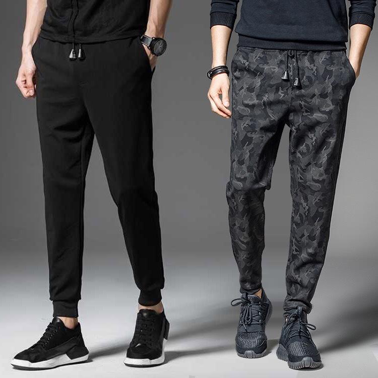 Casual pants autumn and winter tether fleece trousers men's Korean version teen camouflage sports pants fleece thicker