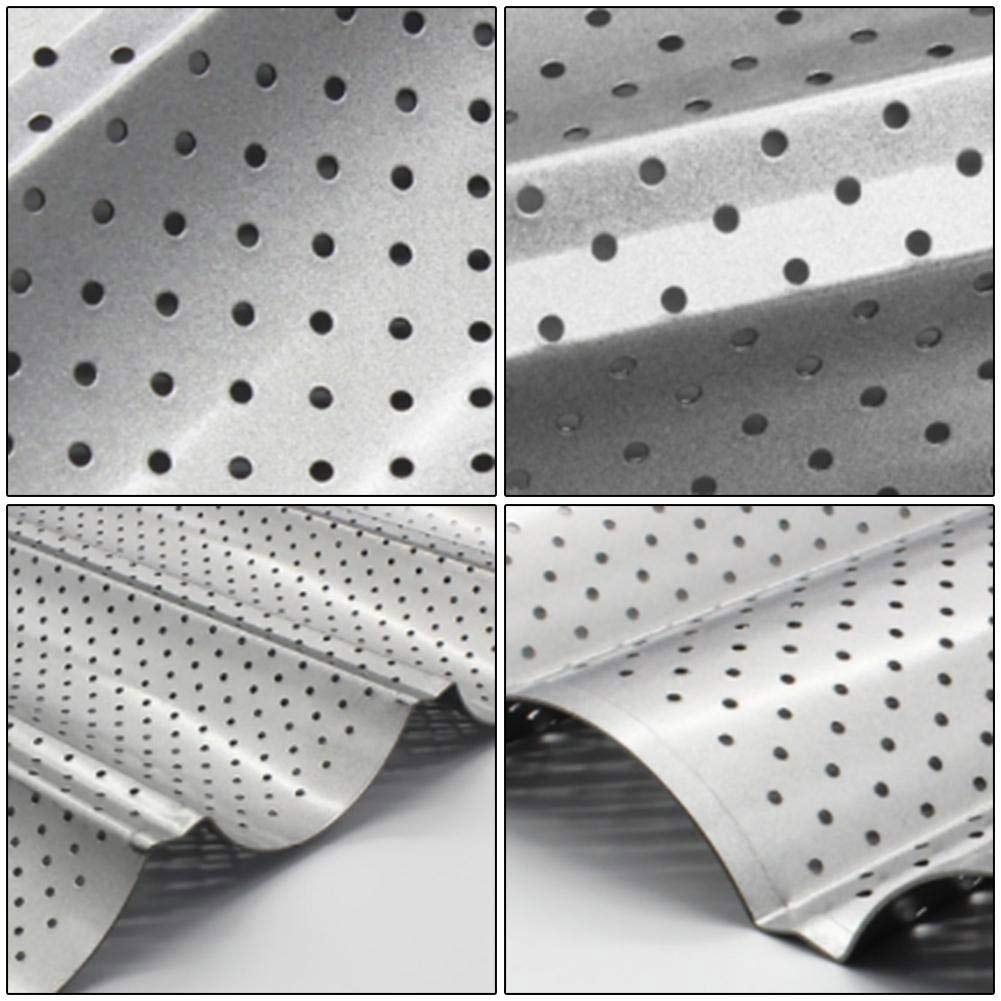 2 Slot Baguette Baking Tray Nonstick Bread Baking Tray Stainless Steel Baking Pan