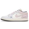 Air Jordan 1 Abrasion Resistant Abrasion Resistant Low Top Vintage Basketball Shoes Unisex Pink Blue 553558-152(Team24-)